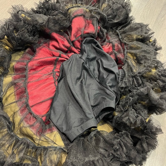 Custom Red & Gold Sparkle Two Piece Card Detail Costume - Picture 8 of 8